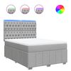vidaXL Boxspringbett mit Matratze Hellgrau 160x200 cm Stoff