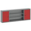 vidaXL Werkzeugschrank mit Regal Rot und Grau 150 x 20 x 55 cm