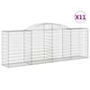 vidaXL Gabionen mit Hochbogen 11 Stk 300x50x100/120cm Verzinktes Eisen