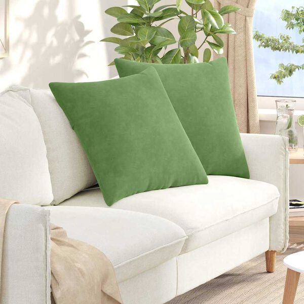 vidaXL Sofakissen 2 St&uuml;ck Hellgr&uuml;n 60 x 60 cm Cordstoff