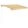 vidaXL Markise Manuell Einziehbar 350x250 cm Gelb und Wei&szlig;