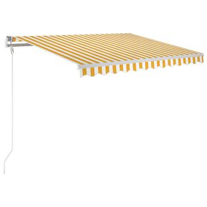 vidaXL Markise Manuell Einziehbar 350x250 cm Gelb und Wei&szlig;