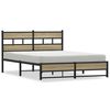 vidaXL Metallbett ohne Matratze Sonoma-Eiche 150x200 cm