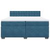vidaXL Boxspringbett mit Matratze Blau 200x200 cm Samt