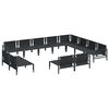 vidaXL Gartensofa-set mit Kissen 12 pcs Schwarz Stahl