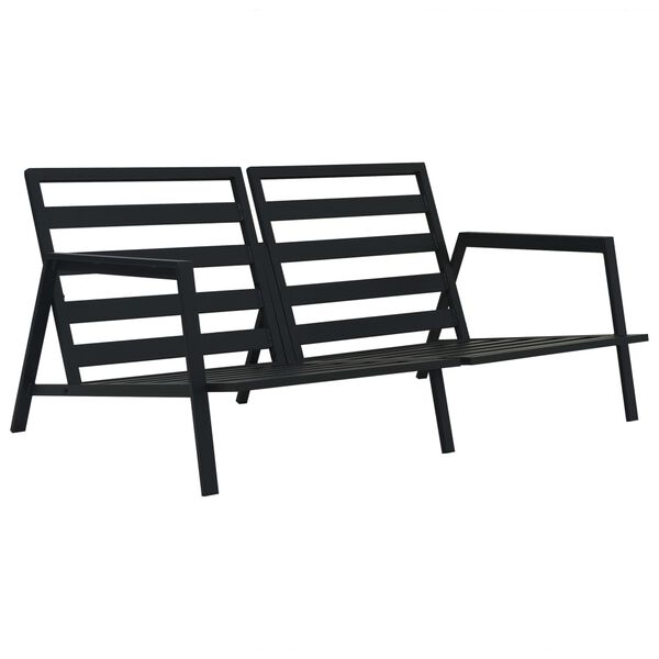 vidaXL 4-tlg. Outdoor-Lounge-Set mit Kissen Aluminium Dunkelgrau