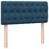 vidaXL Boxspringbett mit Matratze & LED Dunkelblau 80x210 cm Samt