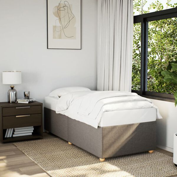 vidaXL Bettgestell ohne Matratze Taupe 90x200 cm Stoff