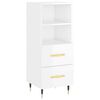 vidaXL Highboard Hochglanz-Wei&szlig; 34,5x34x180 cm Holzwerkstoff