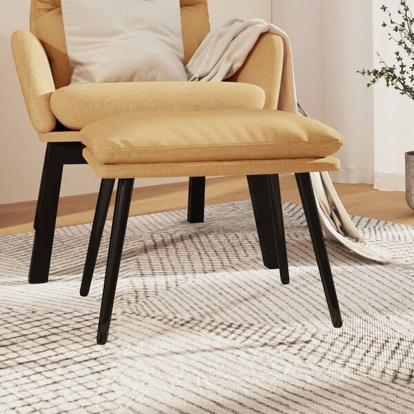 vidaXL Fu&szlig;hocker Creme 45x30x35 cm Mikrofasergewebe