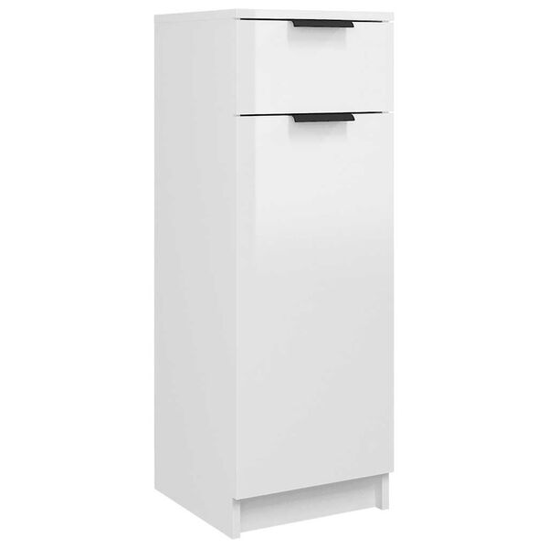 vidaXL Badschrank Hochglanz-Wei&szlig; 32x33,5x90 cm Holzwerkstoff
