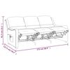 vidaXL 3-Sitzer Massagesessel Weinrot Stoff