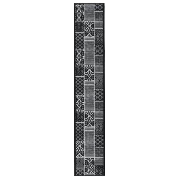 vidaXL Teppichl&auml;ufer Schwarz 80x600 cm