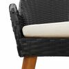 vidaXL Garten Essgruppe mit Kissen 3 pcs Schwarz Poly-Rattan