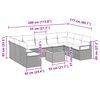 vidaXL Gartensofa-set mit Speicher 10 pcs Grau Poly-Rattan