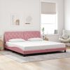 vidaXL Bettgestell mit LED ohne Matratze Rosa 200x200 cm Samt