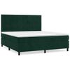 vidaXL Boxspringbett mit Matratze Dunkelgr&uuml;n 180x200 cm Samt