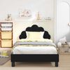 vidaXL Kinderbettgestell mit Kopfteil Schwarz 90 x 190 cm Samt