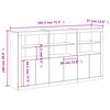 vidaXL Sideboard mit LED-Leuchten Betongrau 181,5x37x100 cm