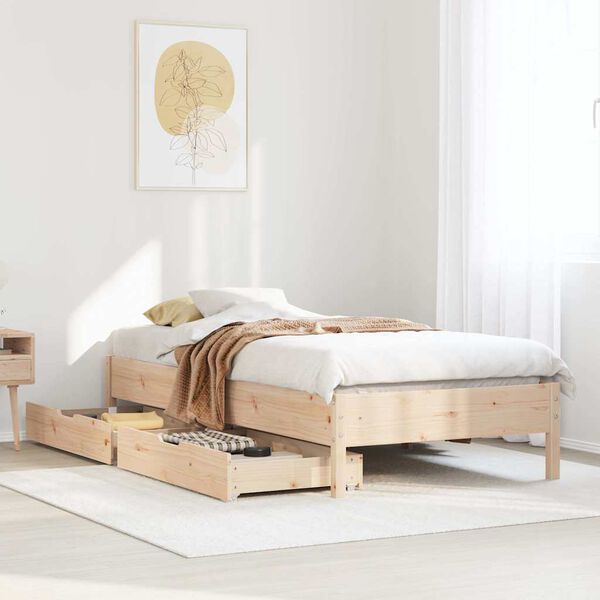 vidaXL Massivholzbett ohne Matratze 75x190 cm Kiefernholz