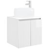 vidaXL Wandmontierte Waschtisch Hochglanz Wei&szlig; 49,5 x 44,5 x 66 cm