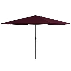 vidaXL Sonnenschirm mit Metall-Mast 390 cm Bordeauxrot