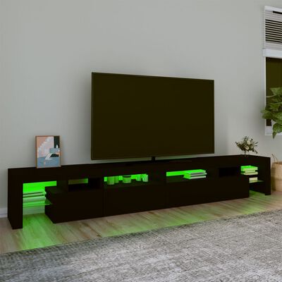 vidaXL TV-Schrank mit LED-Leuchten Schwarz 260x36,5x40 cm