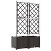 vidaXL Garten-Pflanzgef&auml;&szlig; 2 pcs Braun 80 x 40 x 143 cm Stahl