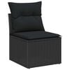 vidaXL Garten-Sofa-Set mit Kissen mit Speicher 9 pcs Schwarz