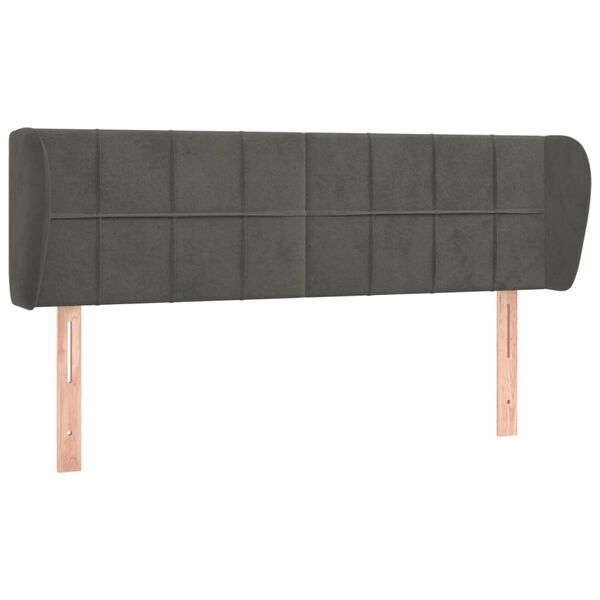 vidaXL Kopfteil mit Ohren Dunkelgrau 147x23x78/88 cm Samt