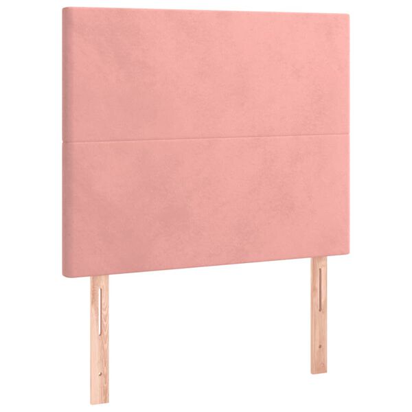 vidaXL LED Kopfteil Rosa 90x5x118/128 cm Samt