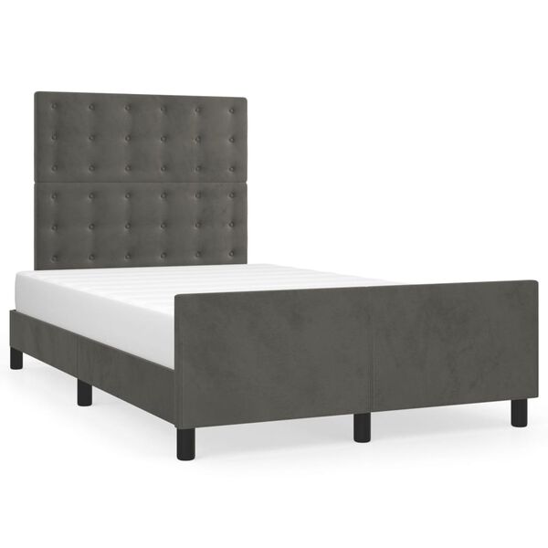 vidaXL Bettgestell ohne Matratze Dunkelgrau 120x190 cm Samt