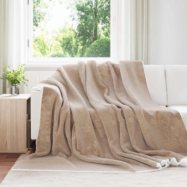 vidaXL &Uuml;berwurfdecke Kamel 220 x 240 cm Fleece