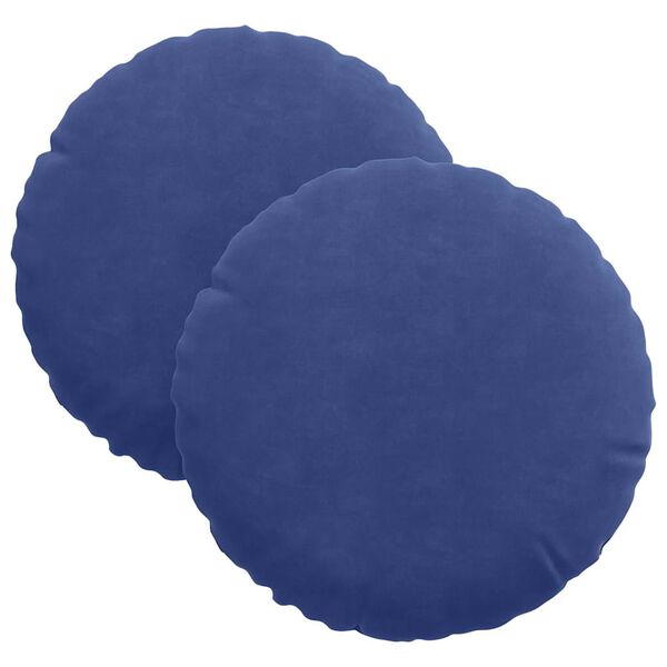 vidaXL Sitzkissen 2 St&uuml;ck Polizeiblau &Oslash; 30 x 13 cm Samt