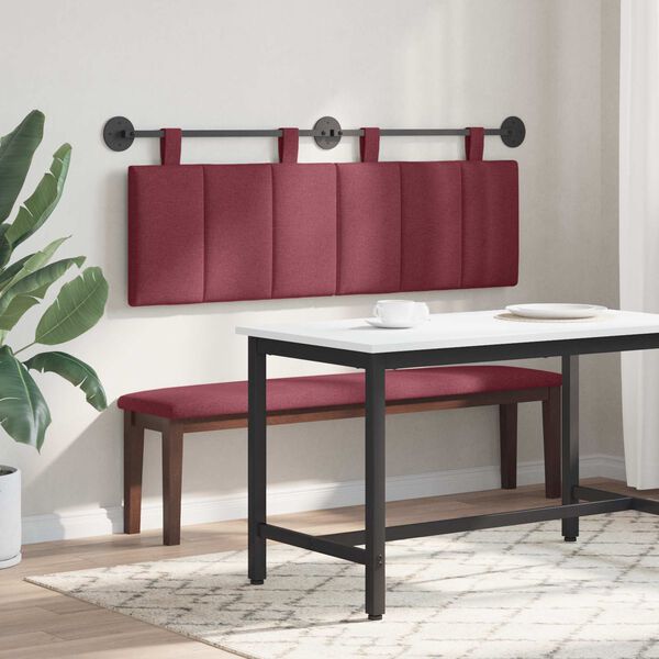 vidaXL H&auml;ngevorderseite Wandmontiert Weinrot 150 x 55 x 5 cm Stoff