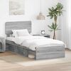 vidaXL Bettrahmen Graues Sonoma 90 x 200 cm Massives Kiefernholz