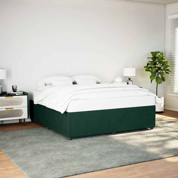 vidaXL Bettgestell ohne Matratze Dunkelgr&uuml;n 200x200 cm Samt