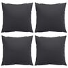 vidaXL Zierkissen 4 Stk. Schwarz 60x60 cm Stoff
