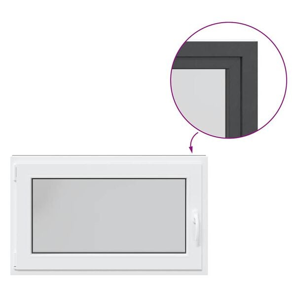 vidaXL Kellerfenster "RISOR" 100x50 cm Drehkipp DIN Links Anthrazit