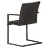 vidaXL Freischwinger 6 Stk. Schwarz Echtleder
