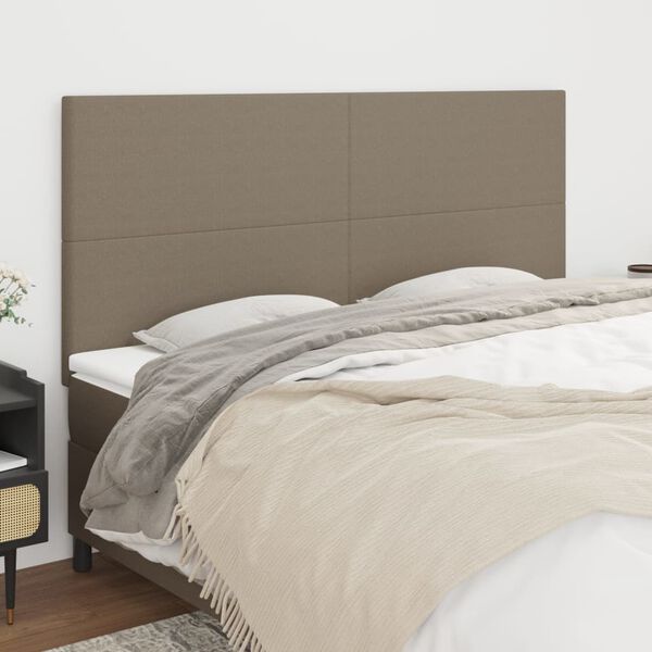 vidaXL Kopfteil Taupe 160x5x118/128 cm Stoff