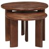 vidaXL Nesting-Couchtische 2 pcs Dunkelbraun Massivholz Mango