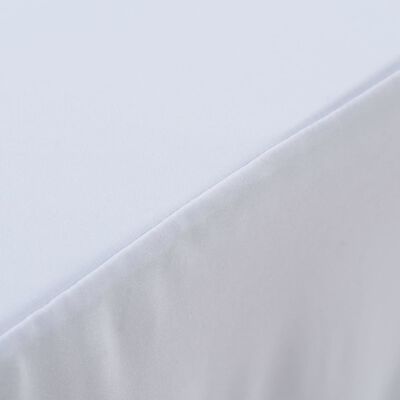 vidaXL 2 Stück Stretch-Tischdecken mit Rand Weiß 120 x 60,5 x 74 cm