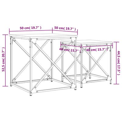 vidaXL Satztische 2 Stk. Grau Sonoma Holzwerkstoff