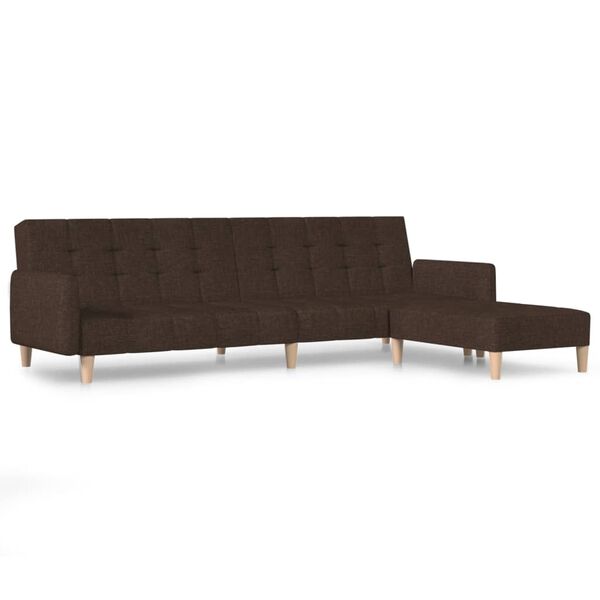 vidaXL Schlafsofa 2-Sitzer mit Fu&szlig;hocker Dunkelbraun Stoff