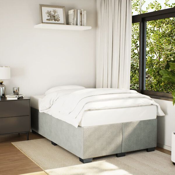 vidaXL Bettgestell ohne Matratze Hellgrau 120x190 cm Samt