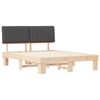 vidaXL Bettgestell mit gepolstertem Kopfteil Dunkelgrau 160 x 200 cm