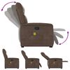vidaXL Massagesessel mit Aufstehhilfe Braun Mikrofasergewebe