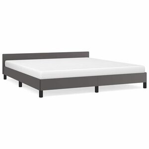 vidaXL Bettgestell mit Kopfteil ohne Matratze Grau 180x200 cm