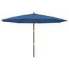 vidaXL Sonnenschirm mit Holzmast Azurblau 400x273 cm